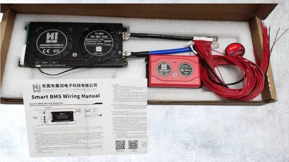 Smart BMS 14S 48V 150А HI BMS с блютуз, Li-Ion контроллер плата защиты