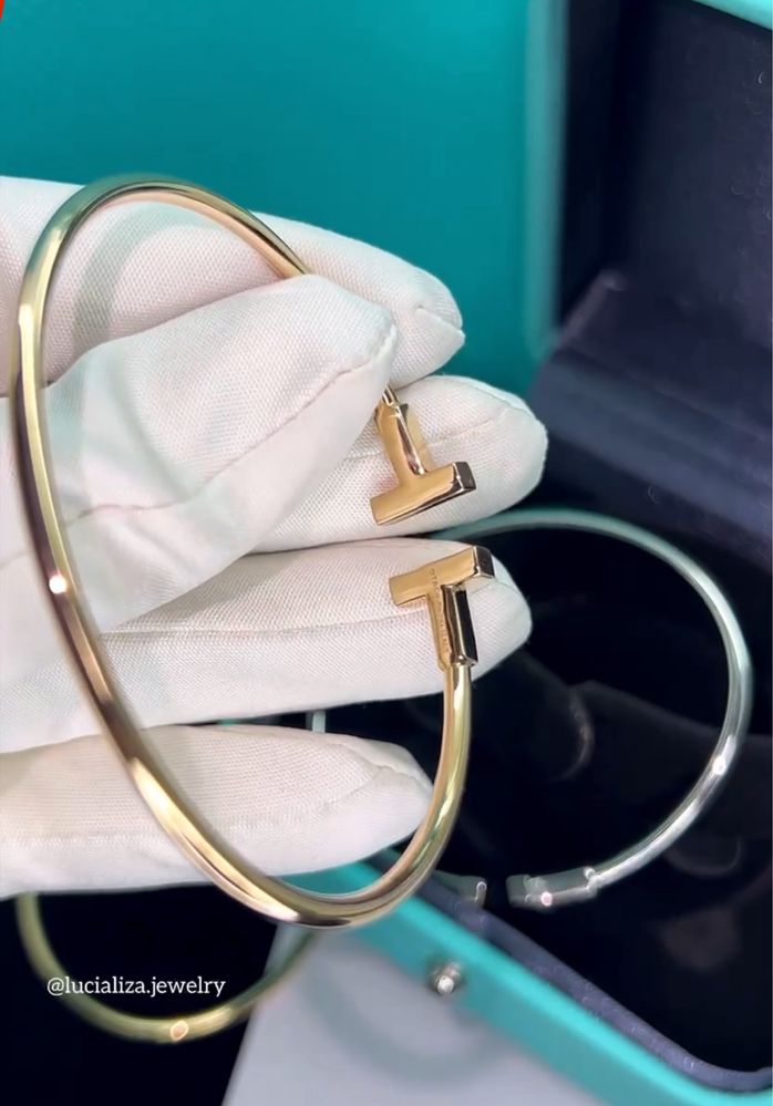 Золотой Браслет в стиле Tiffany 1:1 с бриллиантами