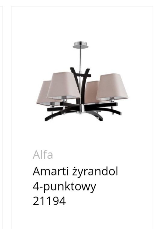 Żyrandol Alfa Amarti 4 punktowy