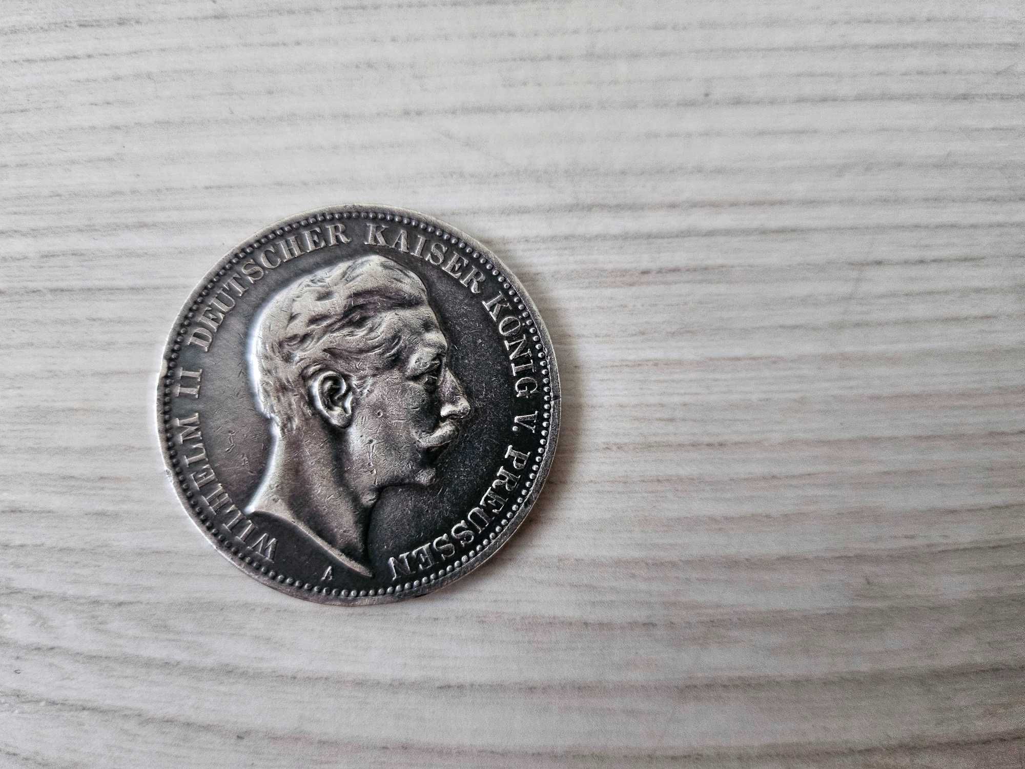 Moneta 3 marki 1908r (A) Wilhelm II