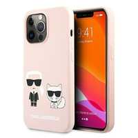 Pokrowiec na iPhone 13 Pro Max Karl Lagerfeld Silicone - Jasnoróżowy