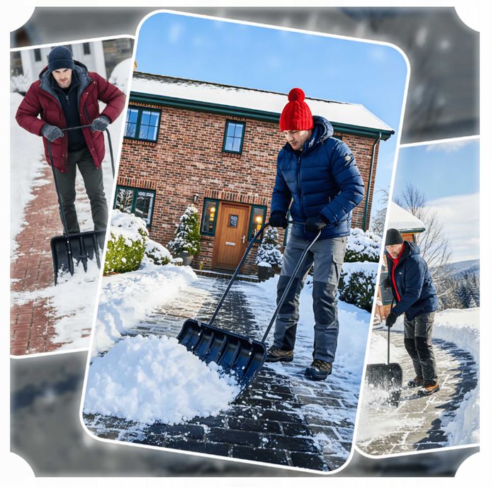 Zgarniacz do Śniegu Łopata Do Śniegu Na Kółkach Pług do Śniegu 80 cm