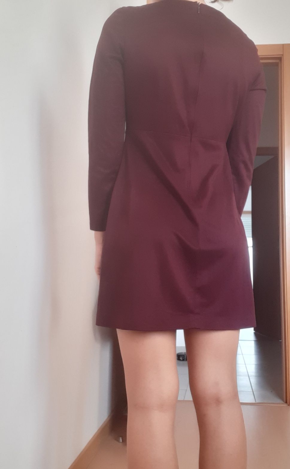 Vestido zara s pele tipo camurça