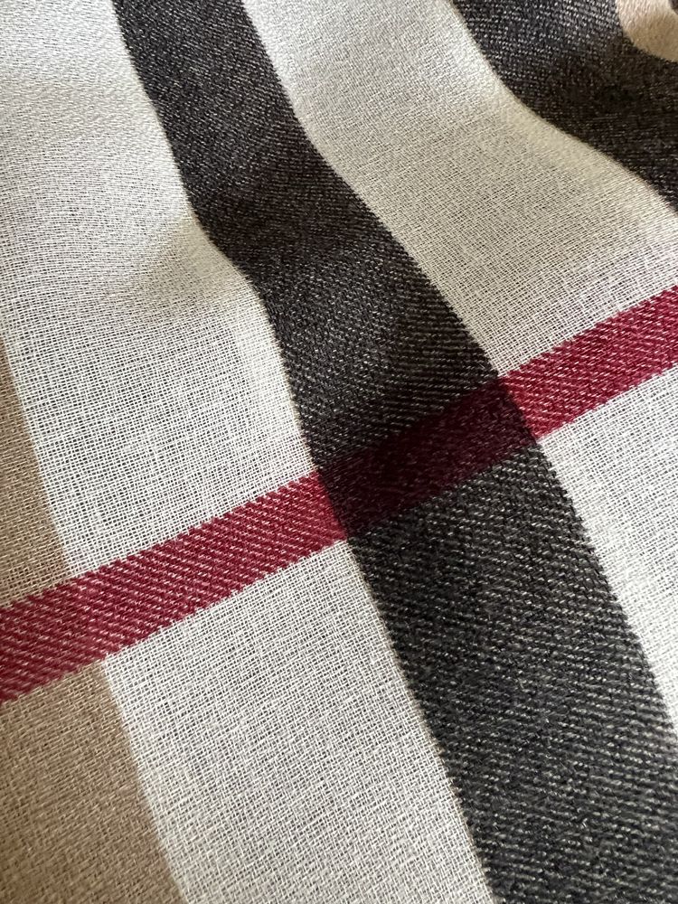 Chusta szal pareo sarong apaszka z lnu len w stylu burberry