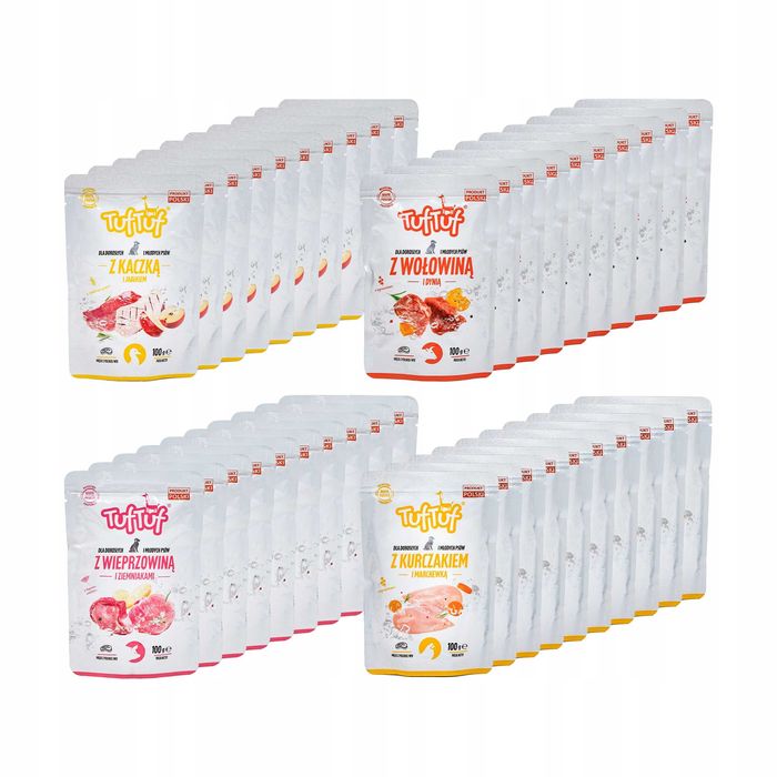Karma mokra dla psa TUF TUF Mix smaków Zestaw 40 x 100 g