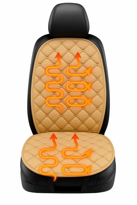 Автонакидка на сидіння з підігрівом 12V, 2 режими, універ,з кріпленням