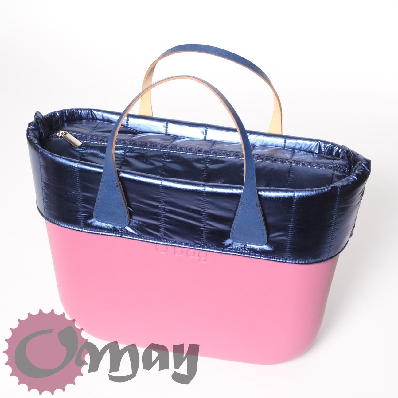 GRANATOWY organizer OBAG STANDARD +OPASKA pikówka metalic wkład OMAY