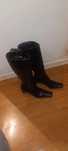 Botas de salto alto, couro, pretas
