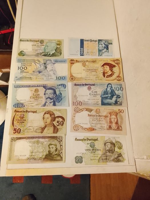 Notas antigas escudos