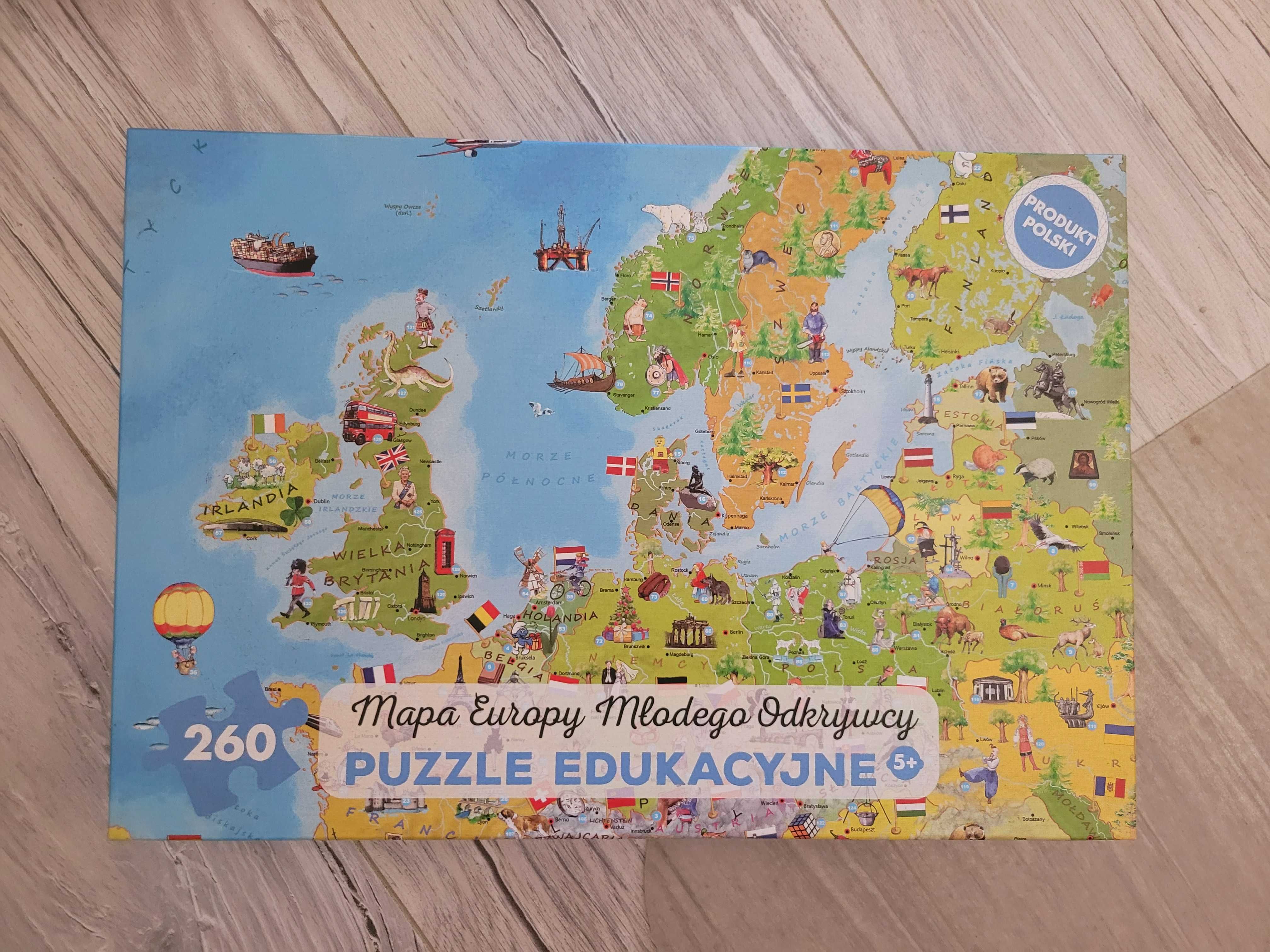 Puzzle edukacyjne Mapa Europy 260 szt
