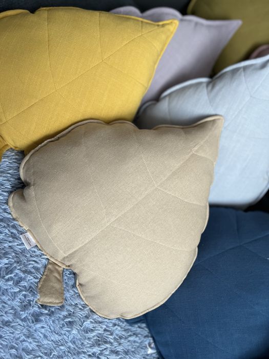 Poduszki lniane Liść