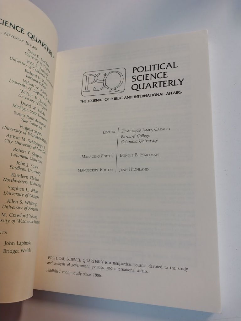 Political Science Quarterly Summer 1998

Theo Journal PF Public and In