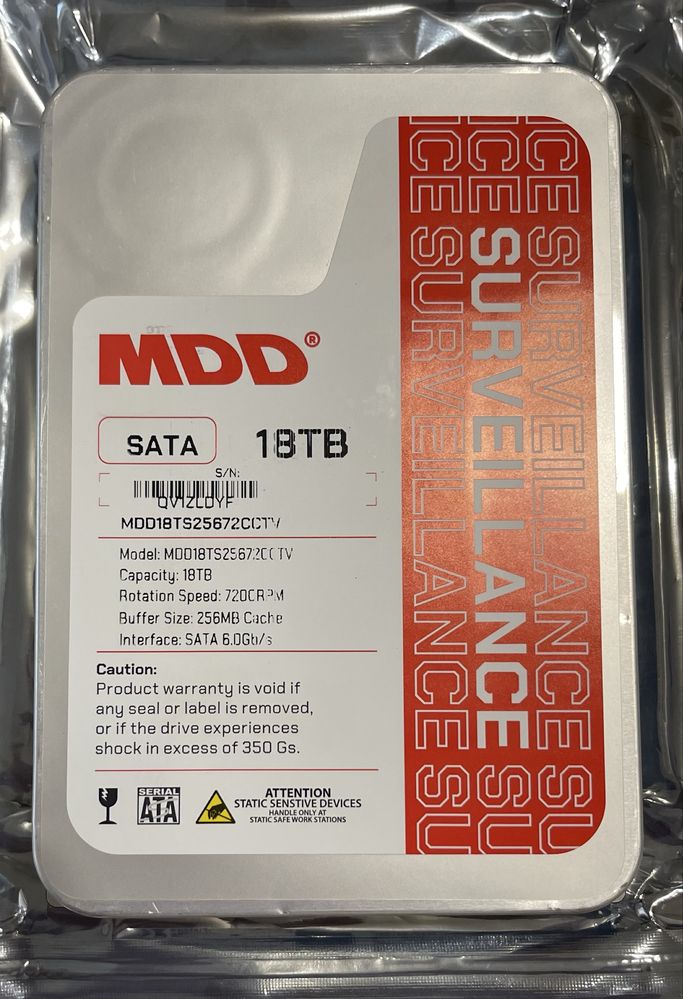 Жорсткий диск MDD Surveillance 18TB (7200RPM, SATA 6Gb/s, 256MB Cache)