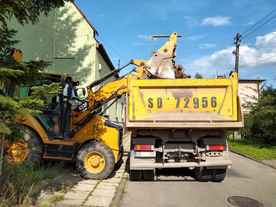 Usługi wywrotką transportowe koparką wywóz gruzu piasek kruszywa żwir