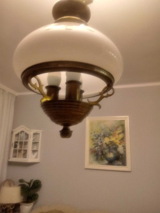 Duże lampy retro stołowo - gabinetowe a'la naftowe