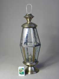 Duzy mosiężny lampion latarnia lampa naftowa