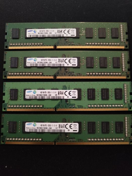 4 kości ram DDR3 1600mhz Samsung 4x4gb 16gb