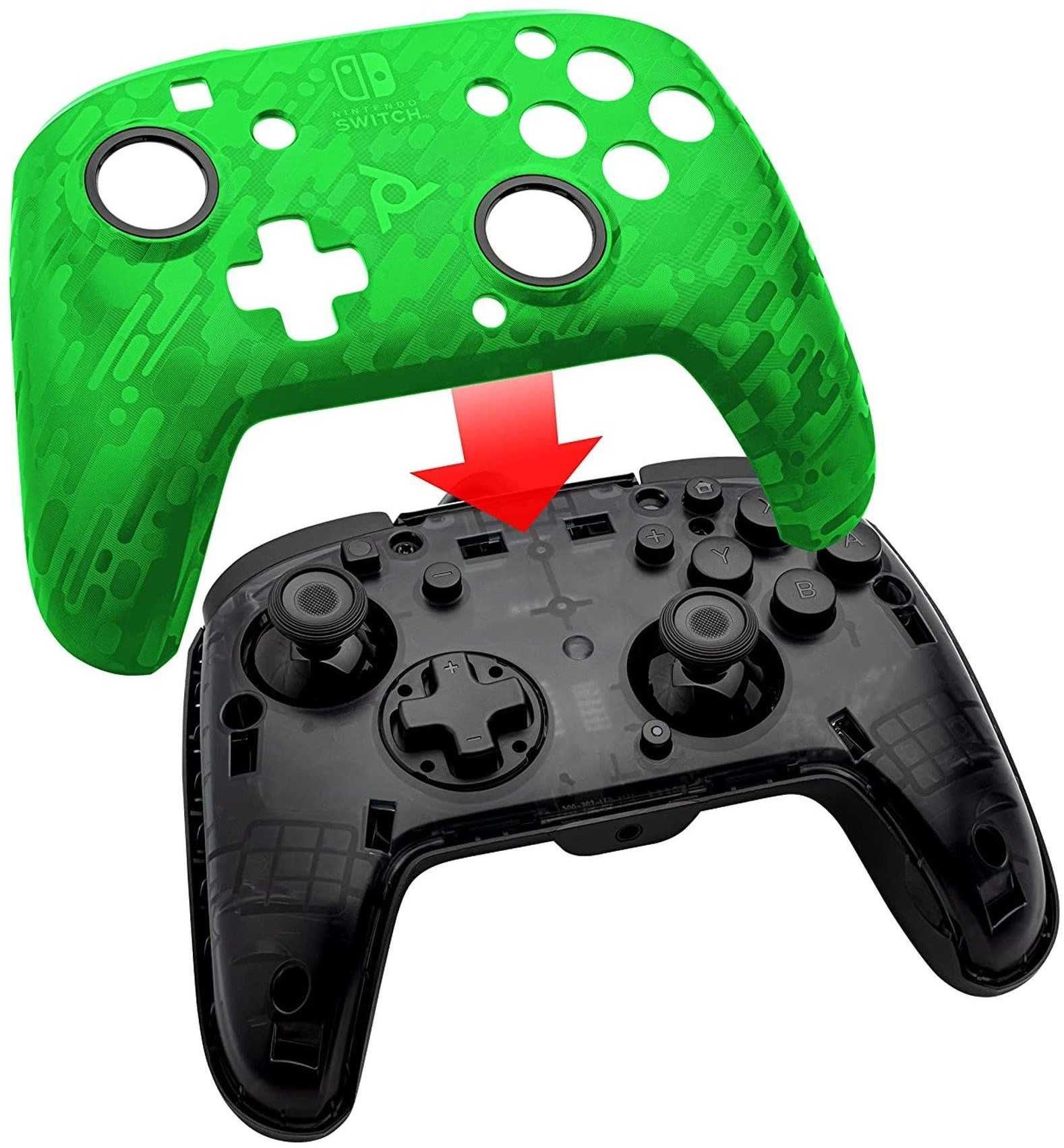 PDP SWITCH GamePad FACEOFF Delux Audio Camo Zielony