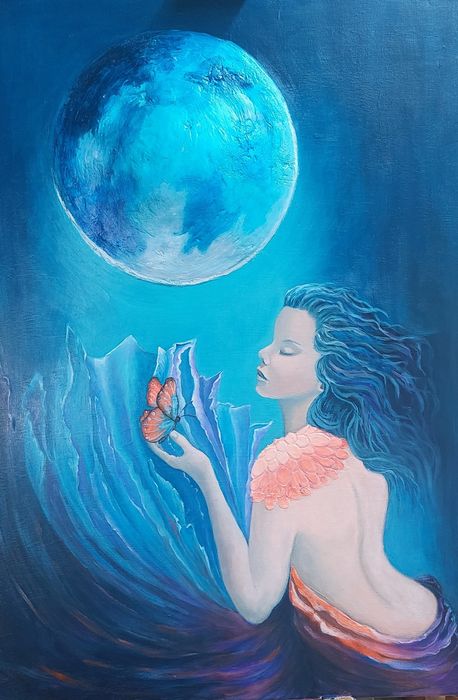 Pinturas em acrílico e folha de ouro