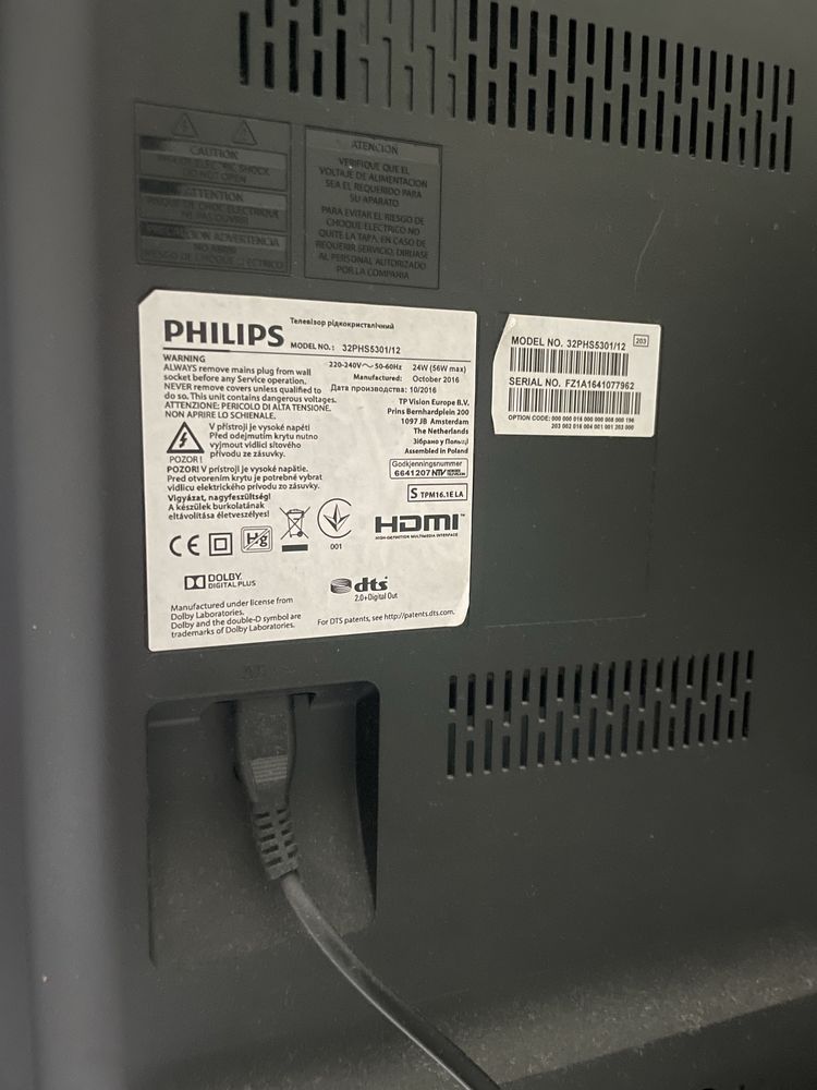 telewizor TV philips 32 cale model 32PHS5301/12 rok 2016