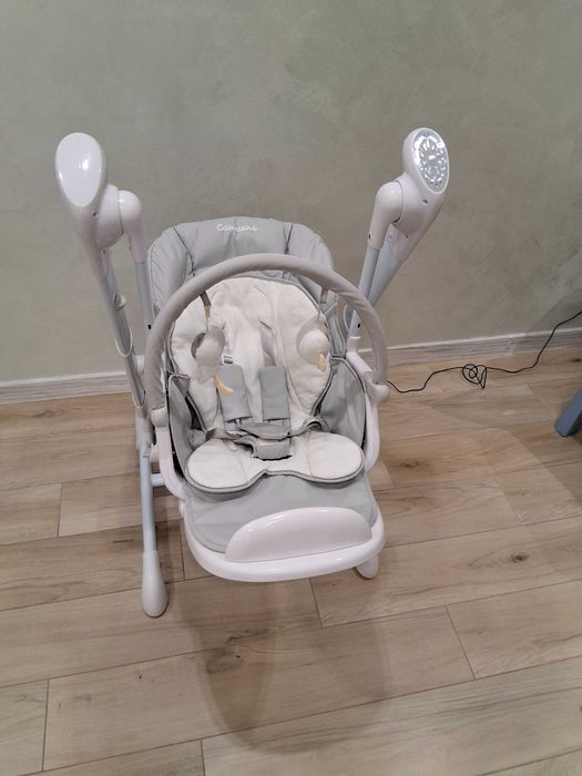 Продам стільчик для годування + гойдалка 2 в 1, Caretero Indigo Grey