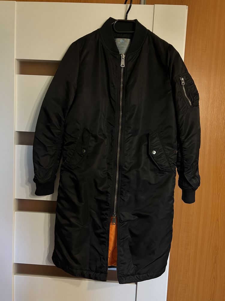 Kurtka, parka, długa bomberka - płaszcz ALPHA INDUSTRIES ocieplana