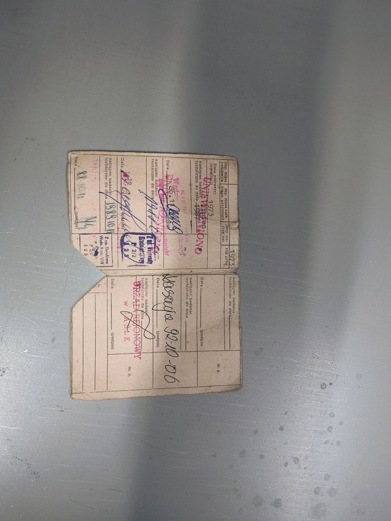 Dowód kolekcjonerski wsk 175 M21 1973r