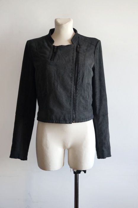 Szara kurtka ramoneska przejściowa S M upcycling