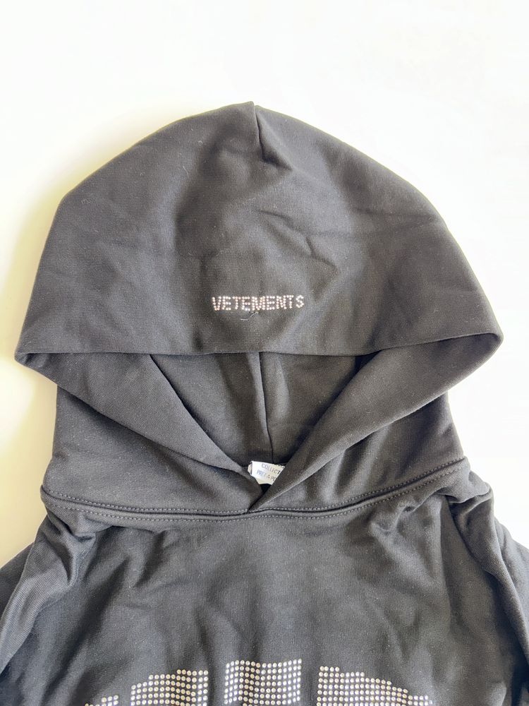 Худи Vetements V.I.P diamond hoodie со стразами balenciaga rick owens