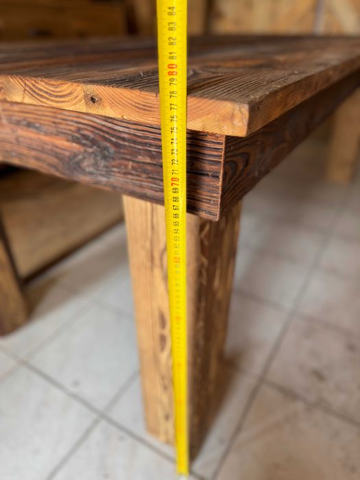 Stół stare drewno – ręczna robota, unikatowy klimat japandi rustykalny