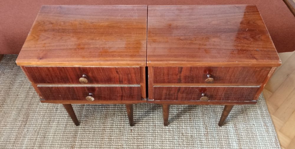 2x Szafka nocna nakastlik PRL stolik vintage modern loft Gliwickie ZPT