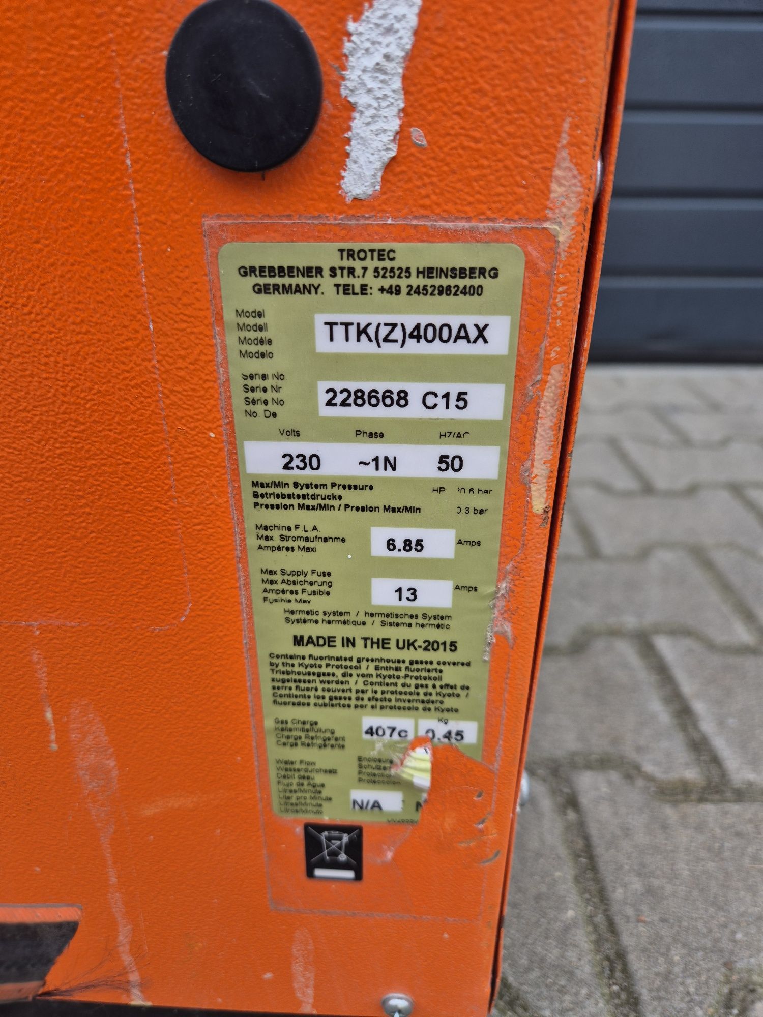 Osuszacz budowlany Trotec TTK 400 75L F-Vat23  Rok 2015