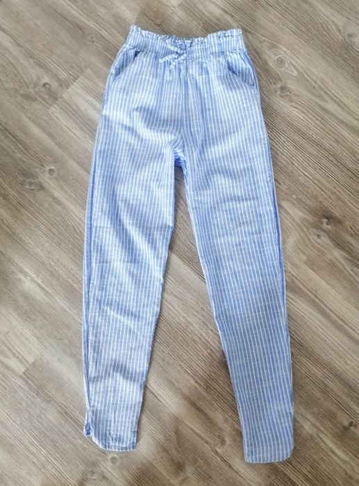 H&m bawelniane spodnie paperbag xs 164