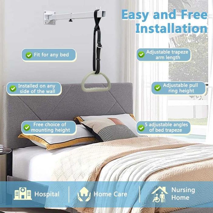 Trapez do łóżka dla osób starszych, asystent podciągania
