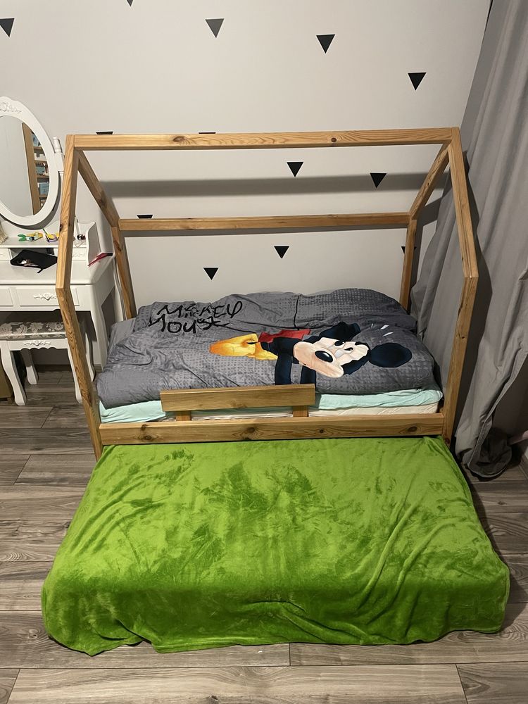 Łóżko domek z 2 materacami Baby Matex 140x70