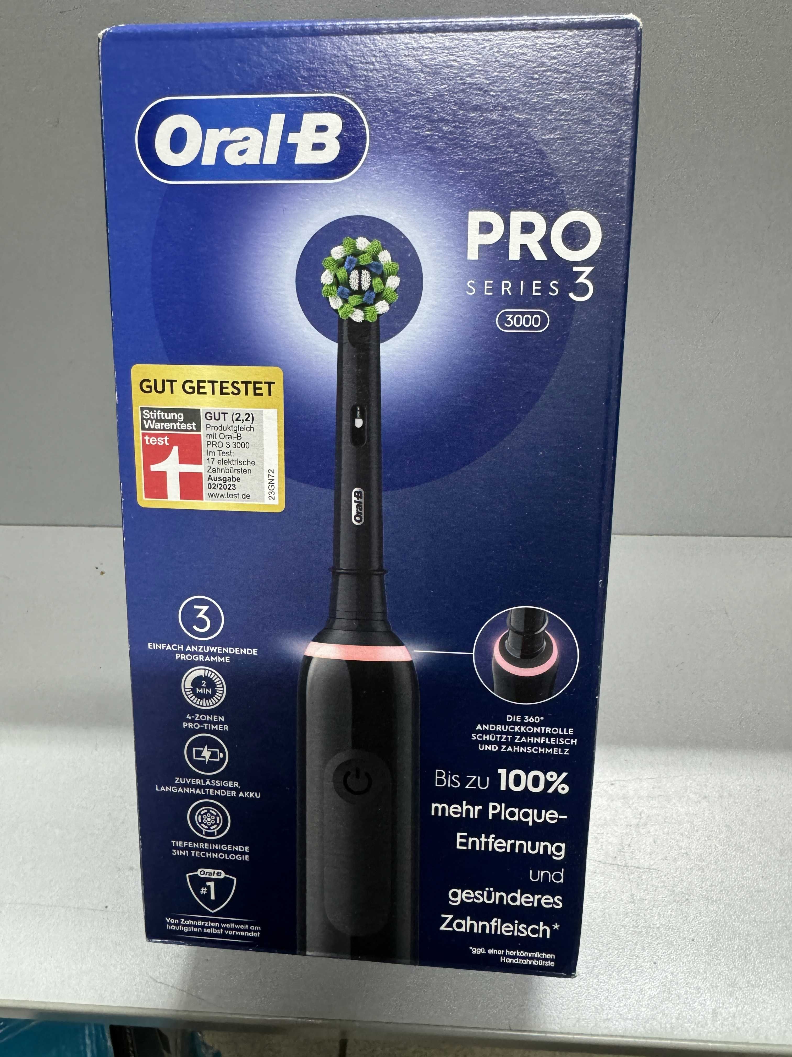 Электрическая щетка  Braun Oral-B  Pro3 3000 Pure Clean Black Нова!