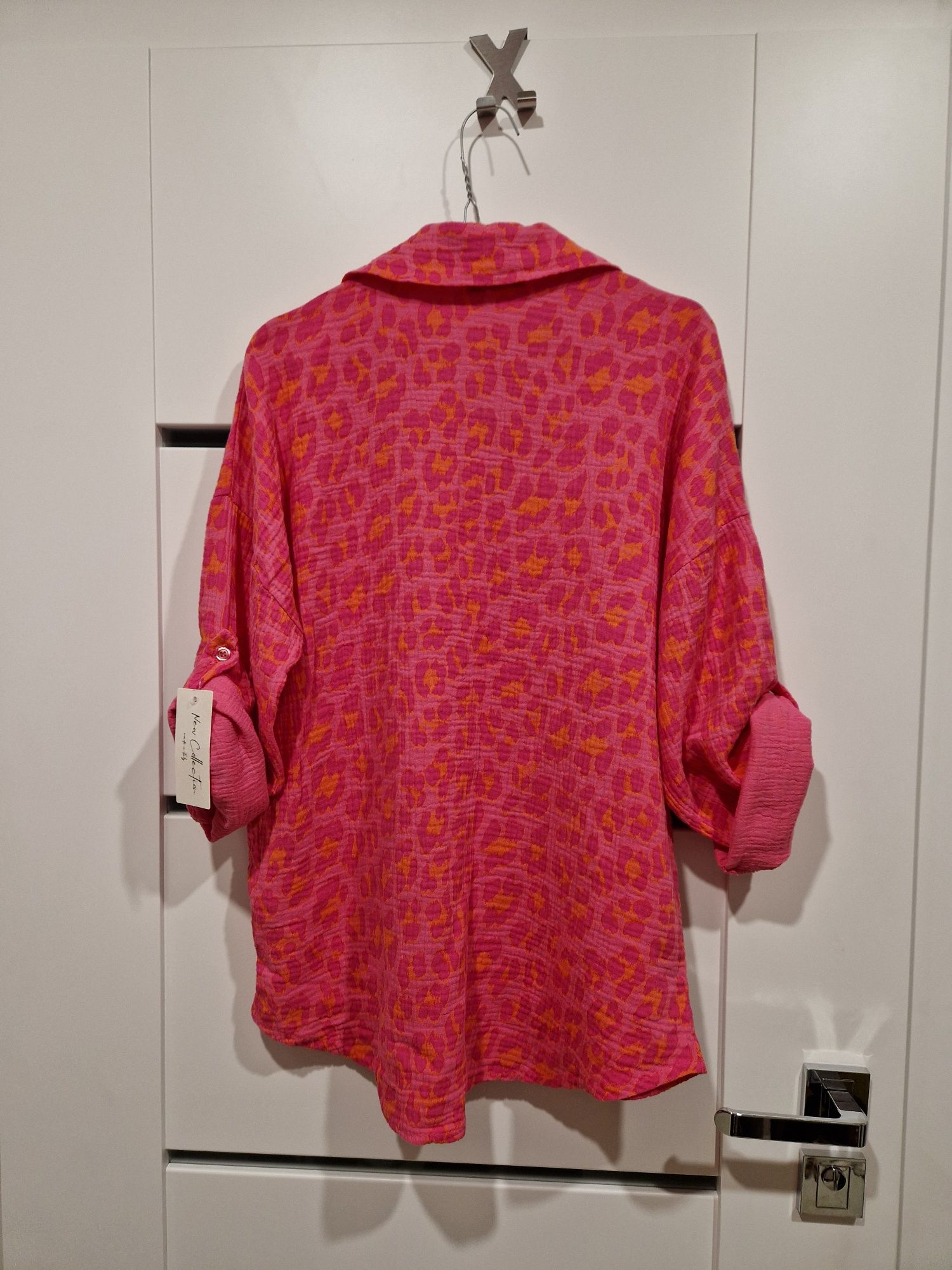 Nowa koszula muślinowa cętki różowo pomarańczowa  new collection