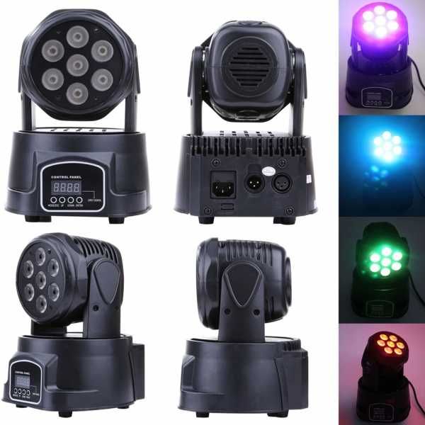 Ruchoma Głowa Głowica LED MOVING HEAD WASH 7 x 8W RGBW DMX Strobo