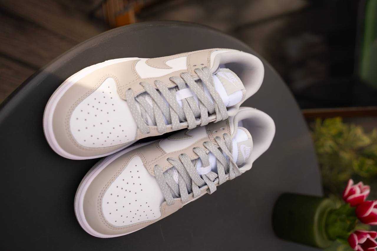Жіночі кросівки Nike SB Dunk білий з сірим 00391 ШКІРА
