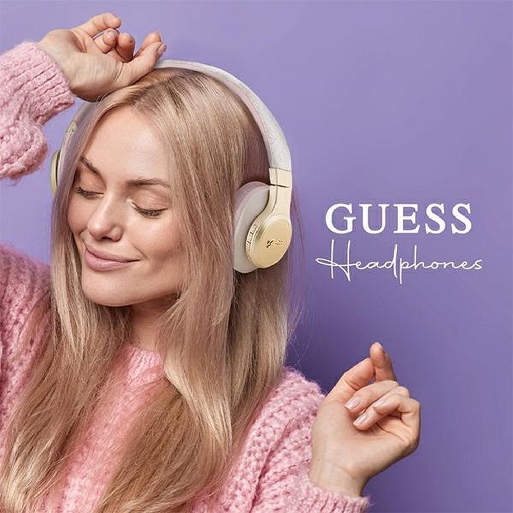 GUESS słuchawki bluetooth nauszne GUBH604GEMP (4G Script) różowe
