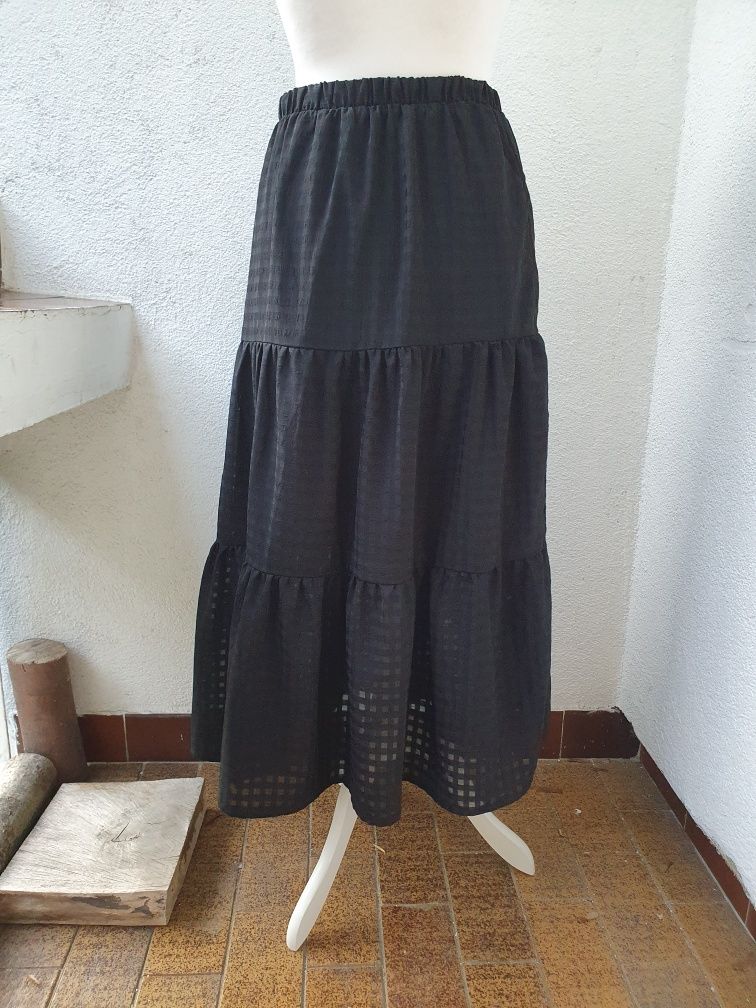 Gotycka spódnica długa z falbanami romantic goth fairygrunge