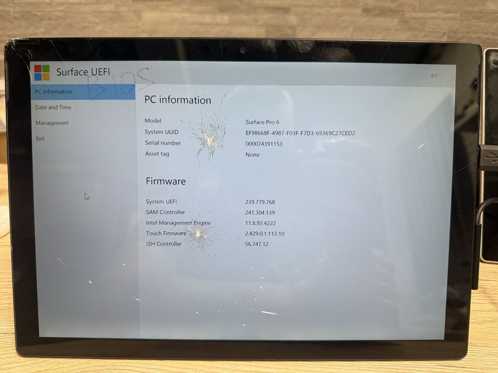 Microsoft surface pro 6 i5-8350U/8gb/256gb/ плата робоча але з біос