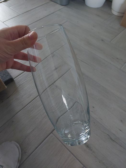 Wazon na kwiaty przeźroczysty wysoki
