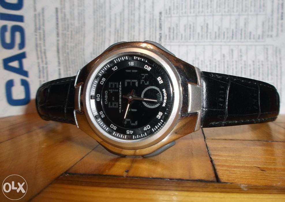 Часы Casio Collection Illuminator Black Leather Strap Watch