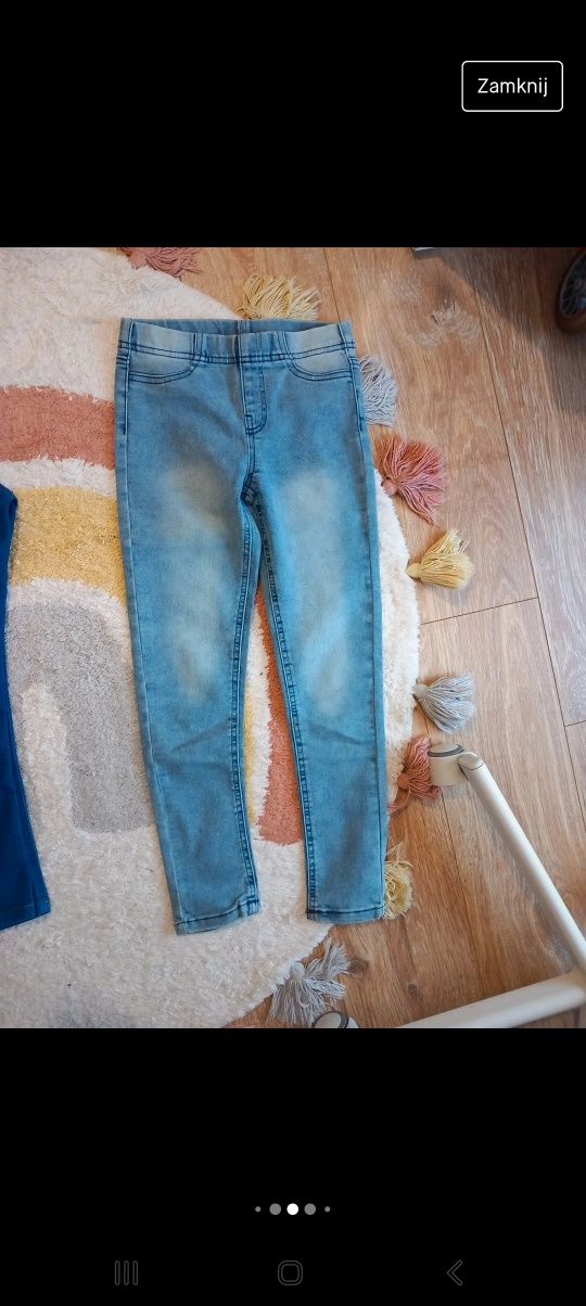 Jeansy joggery dziewczce 134