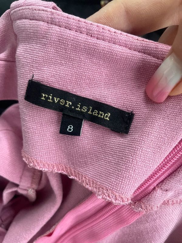 Bluzka z kokardami na plecach River Island, crop top, wiskoza, elastan