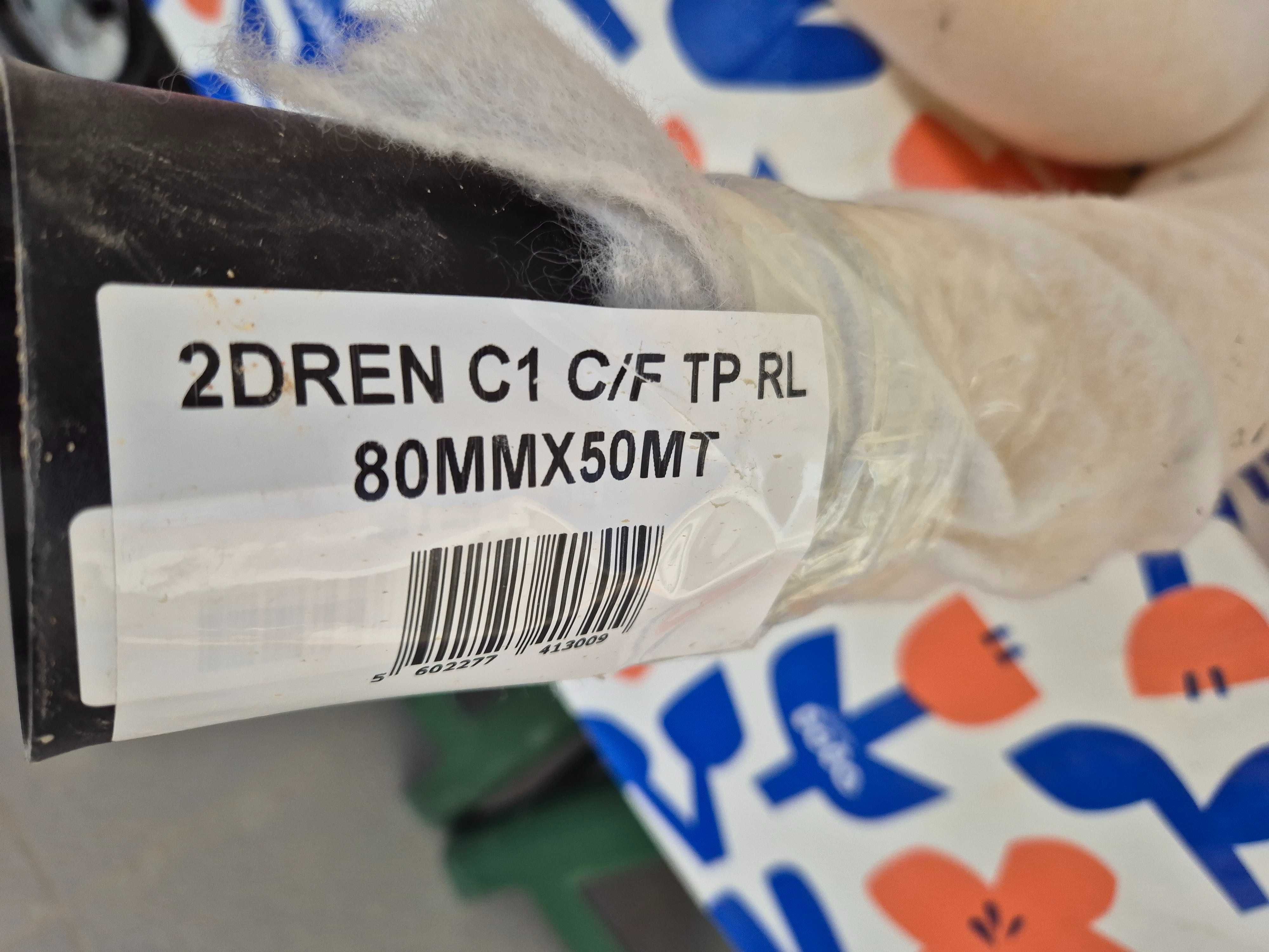 Tubo de drenagem com filtro/manta geotextil - 80mm diâmetro