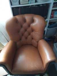 Skórzany stylowy komplet kanapa fotel 2szt