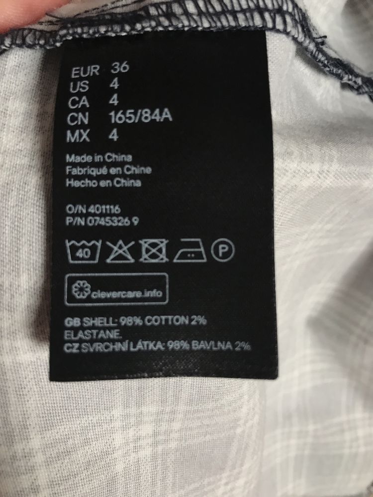 Sukienka ogrodniczka 36 w krateczkę h&M