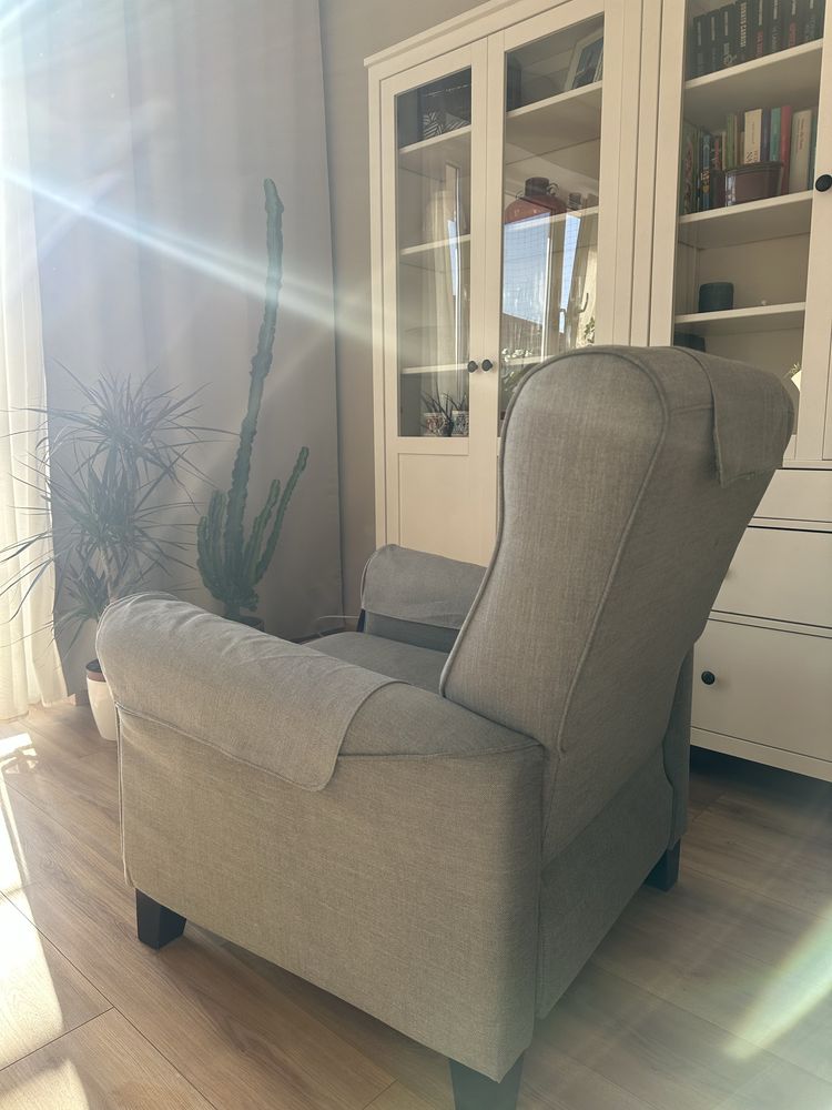 Fotel rozkladany rozsuwany ikea muren szary